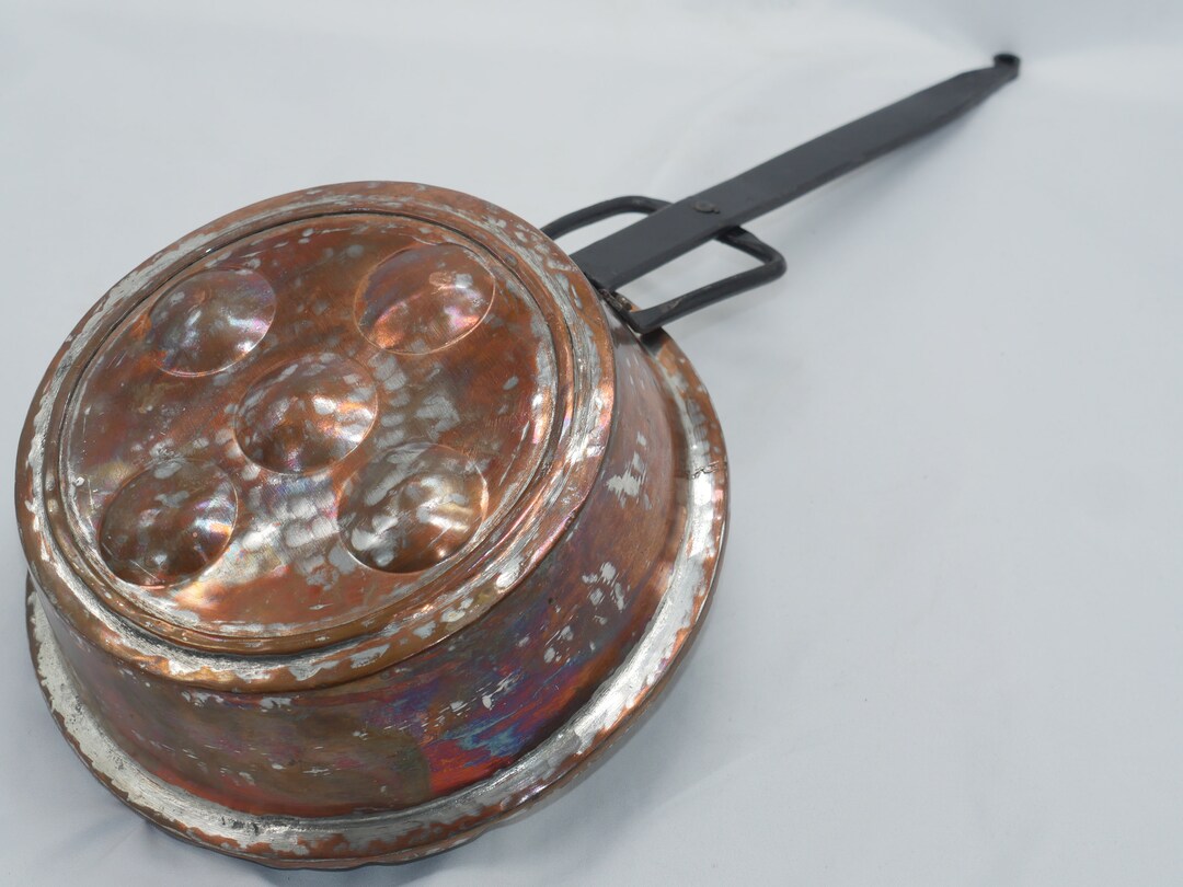 Lot Nr 563 Old Vintage Antique Large Copper Pan Escargot Egg Poacher