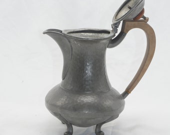 Antique Trafalgar Pewter Teapot, Hand Beaten, Made in England, nr 36