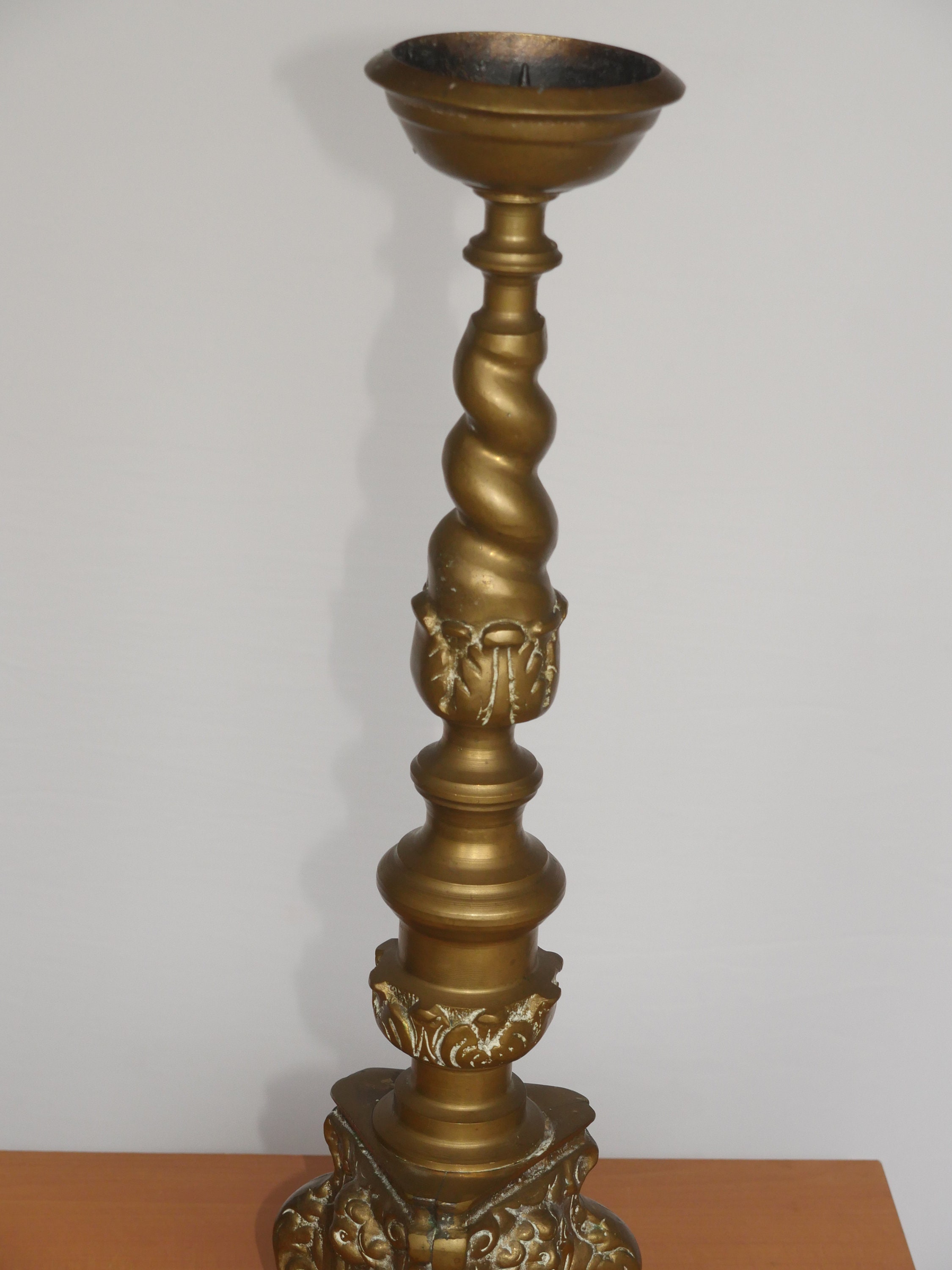 Lot Nr 633 Antique Extra Heavy Tall Church Altar Candle Holder Etsy UK