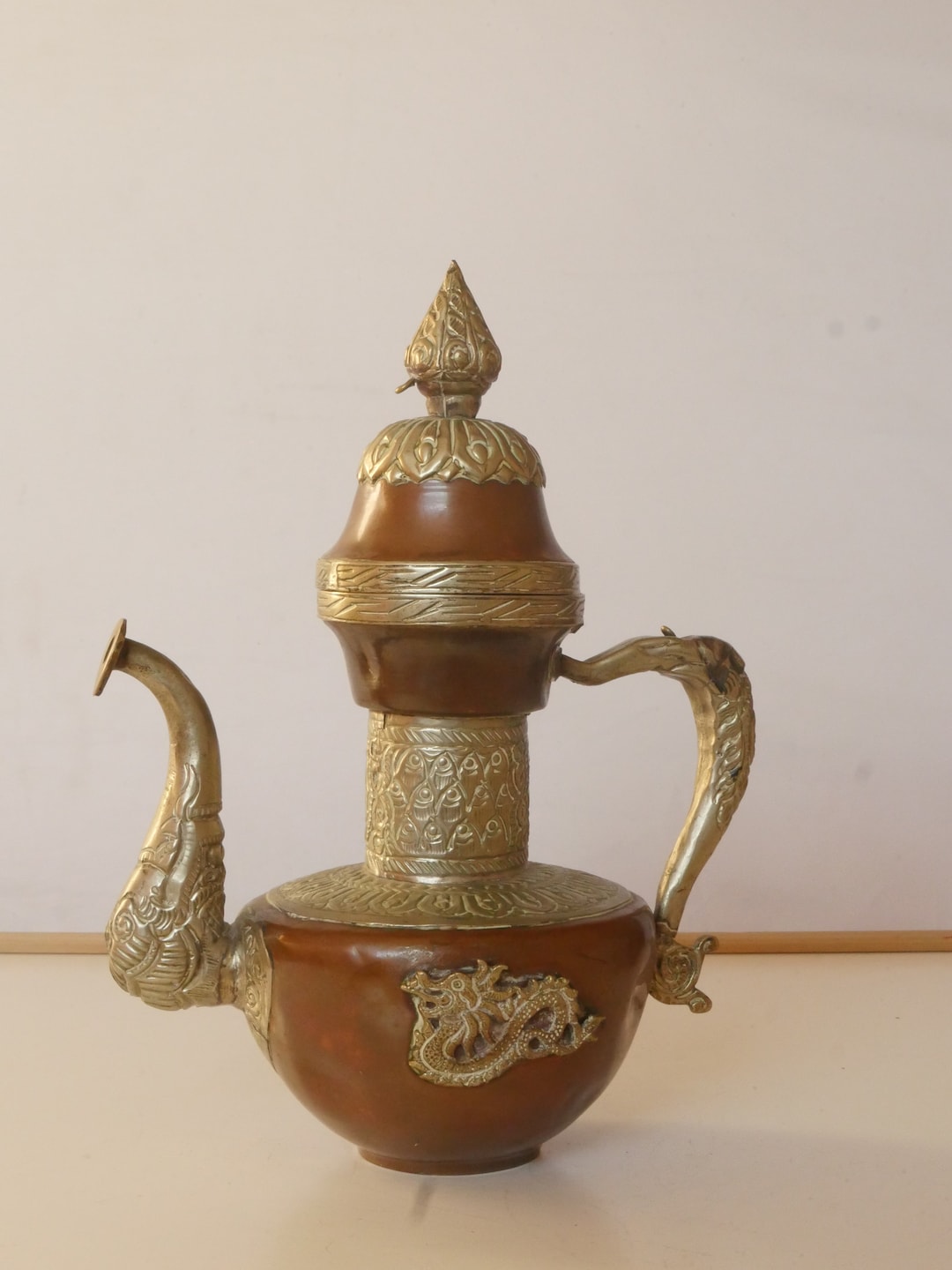 Lot Nr 630 Old Vintage Antique Chinese Copper Teapot Tea Pot Etsy