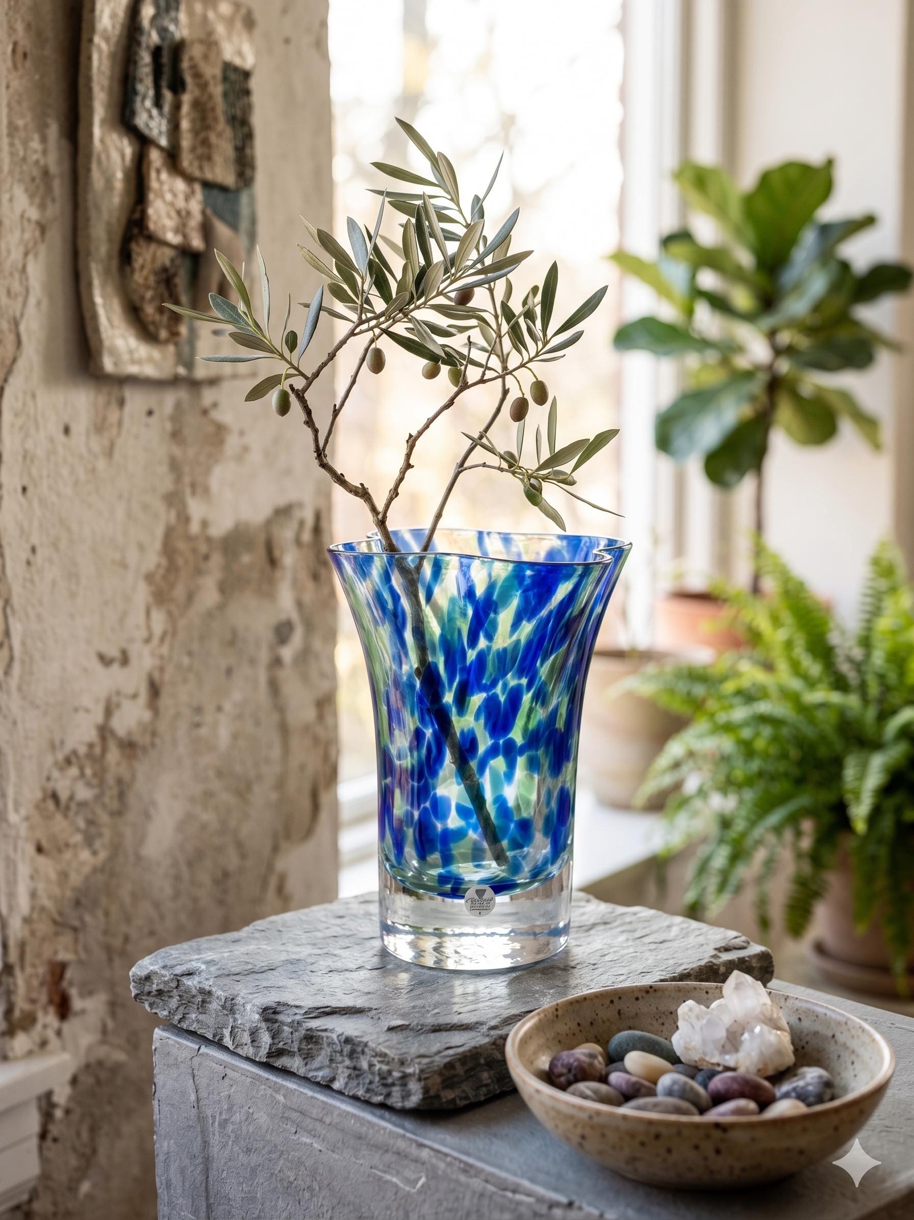 1990年代のスウェーデン製ヴィンテージガラスアートSEA Glasbruk Vintage SEA Glasbruk Renate Stock Swedish Art Glass Vase Nr 755