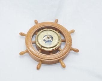 lot nr 81 vintage Penta wooden steering wheel ship barometer made in Germany
