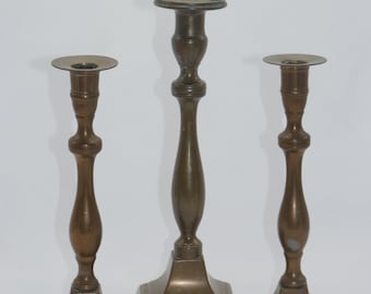 Antique Neoclassical Copper Candlestick Set, Early 19th Century, lot nr 965