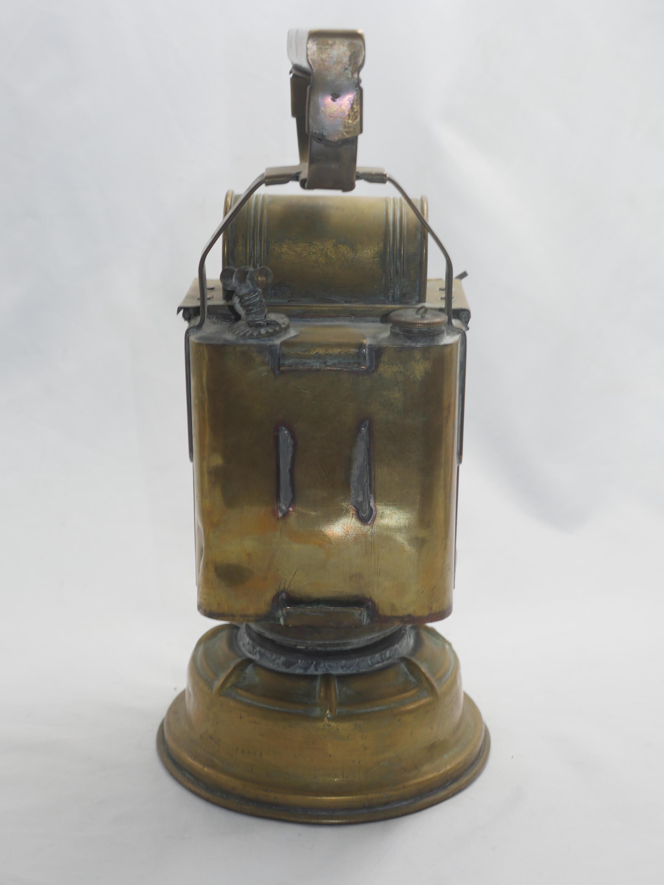 Vintage French Brass Railway Lantern Lamp: Albert Butin Tagged. Nr