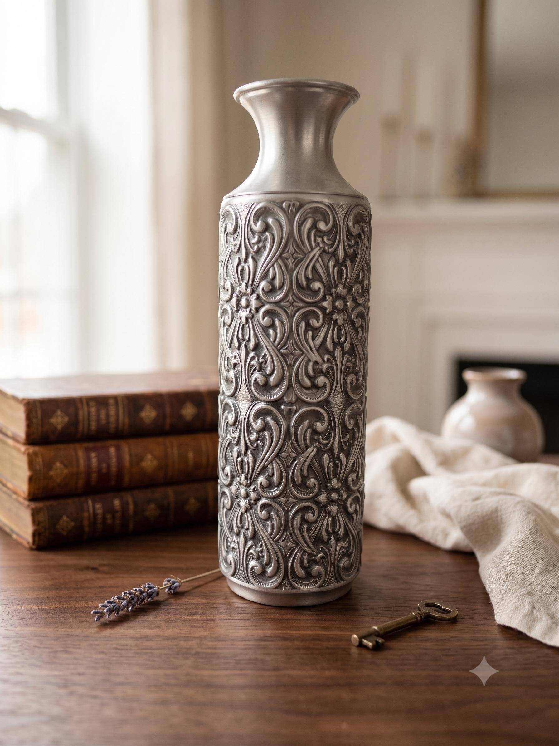Large silver vase