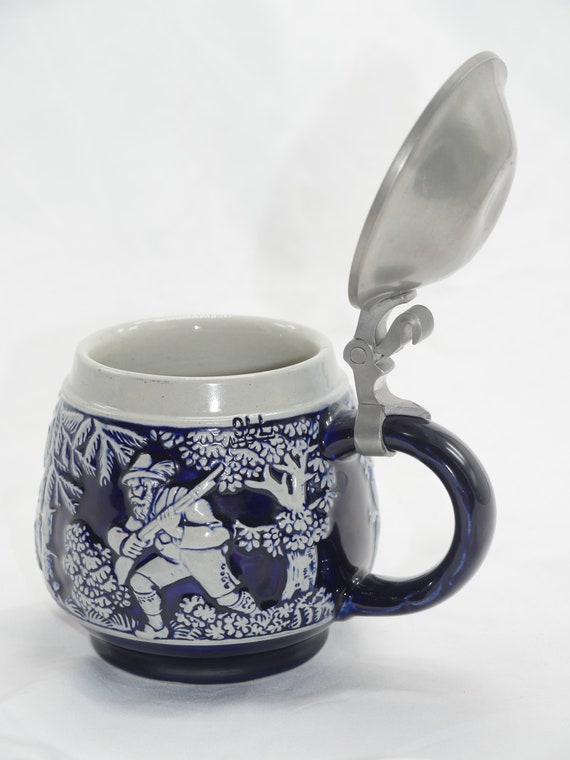 Vintage German Beer Stein Reinhold Merkelbach — Cobalt Blue