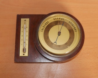 Vintage Deoptar Barometer with Thermometer, Wall Hanging Weather Station, 764