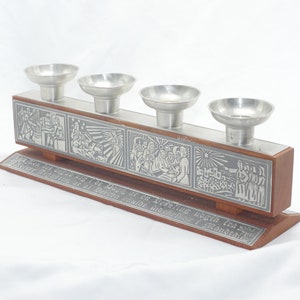 lot nr 787 old vintage Swedish tin candle holders made in Sweden Religious Christianity - Scandinavian style - scenes with Jesus