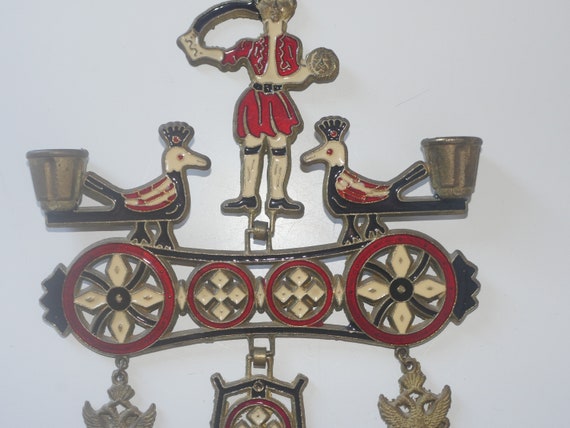 Vintage Smaltotex Greek Byzantine Wall Candelabra, 16