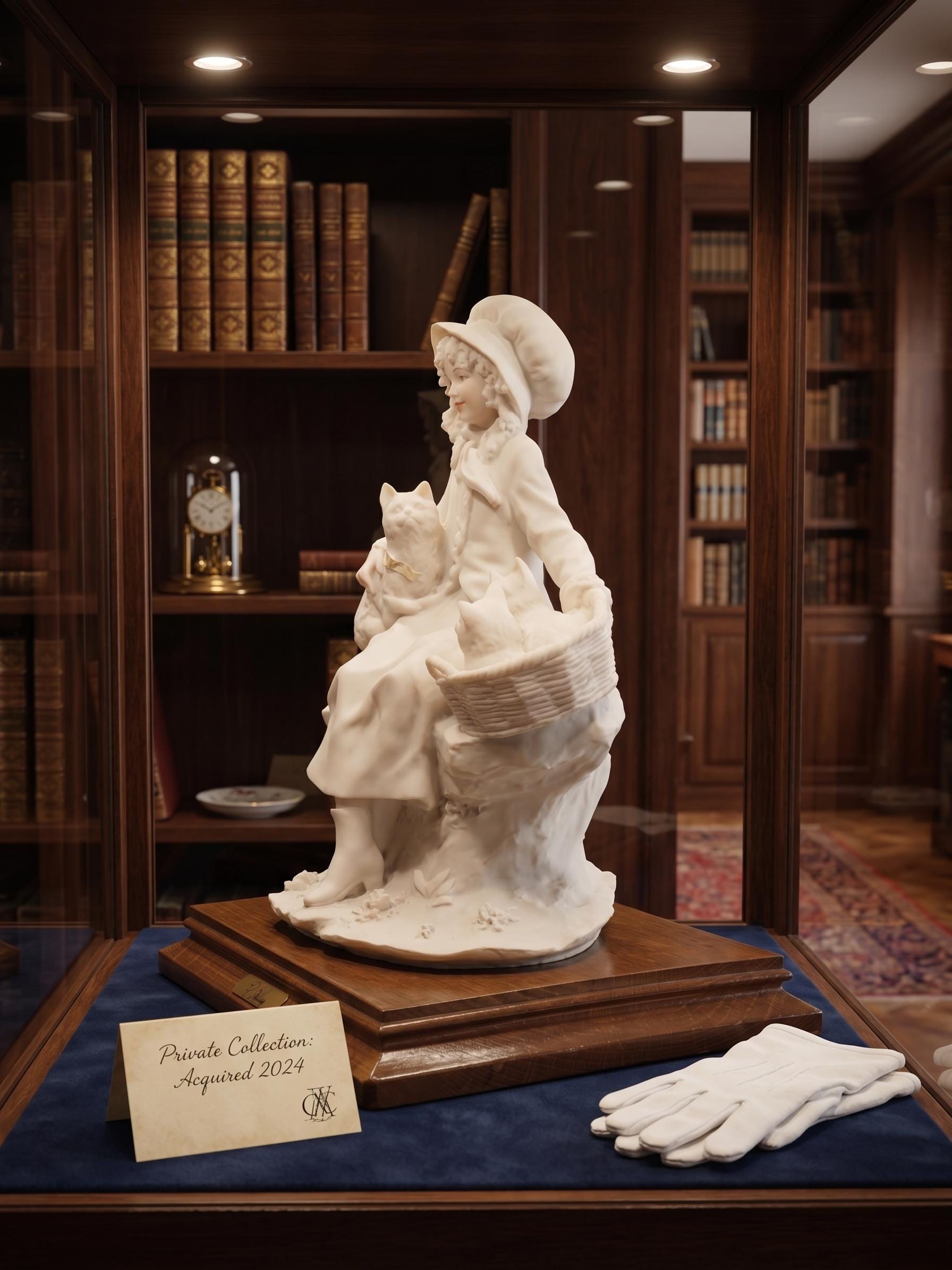 Capodimonte Lady With Cats Figurine – Auro Belcari, Italy, Nr 743
