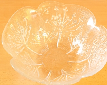 Vintage Lasisepat Mantsala Art Glass Bowl, Finnish Forest Design, lot nr 912