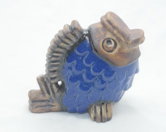 lot nr 141 vintage branded EGO stengods W Fisher fish statue figurine made in Sweden ceramic sculpture