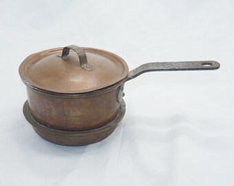 Antique Copper Swedish Lidded Pan, F. Åsberg Fors St. Scandinavian Cookware, nr 887