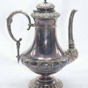 lot nr 255 Old vintage stamped GAB teapot white metal made in Sweden kettle tea pot Victorian