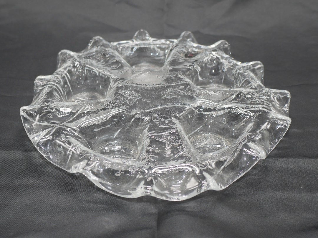 ヴィンテージ Muurla ガラスキャンドルホルダー（キャンドル5本用