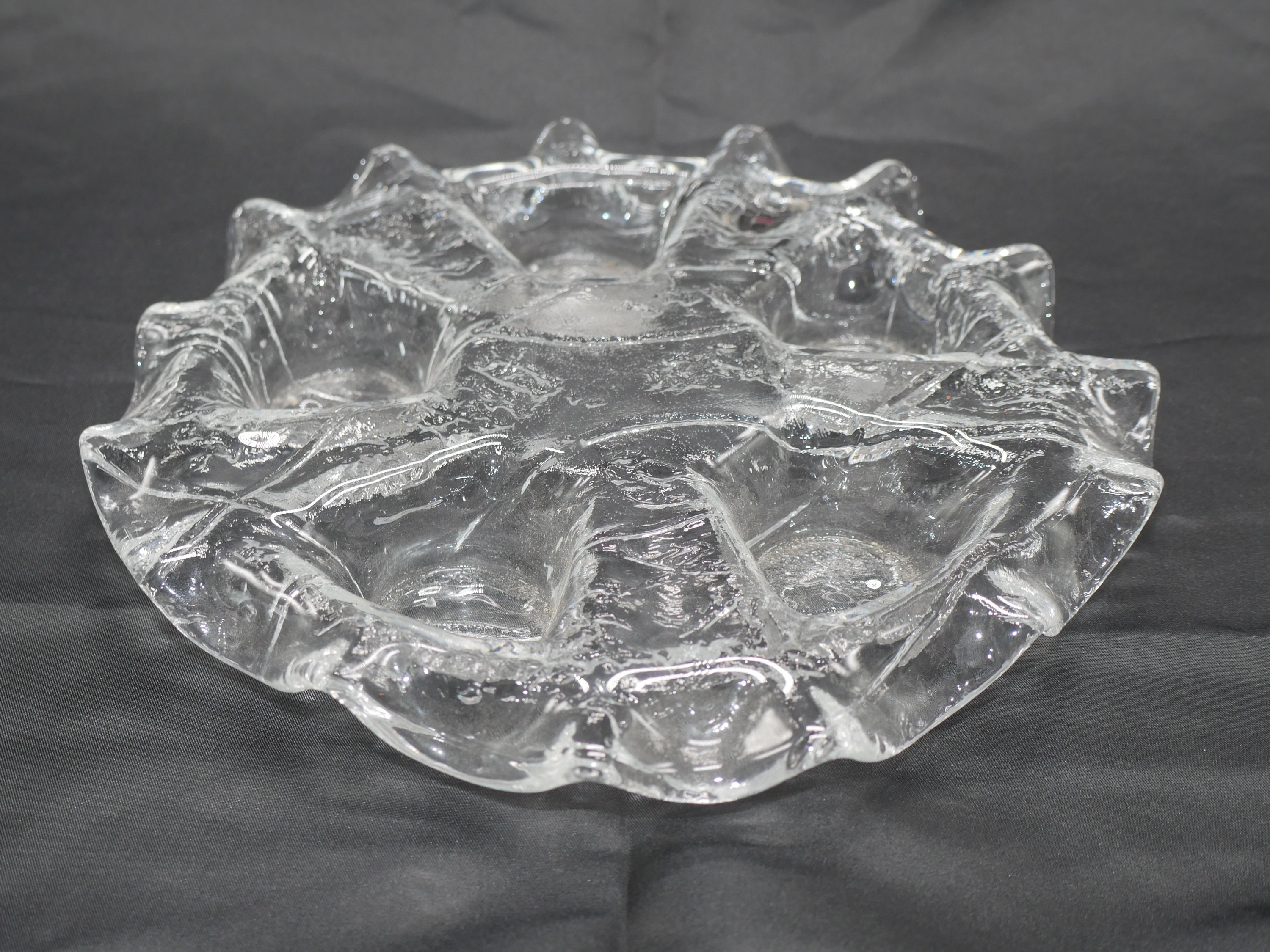 ヴィンテージ Muurla ガラスキャンドルホルダー（キャンドル5本用