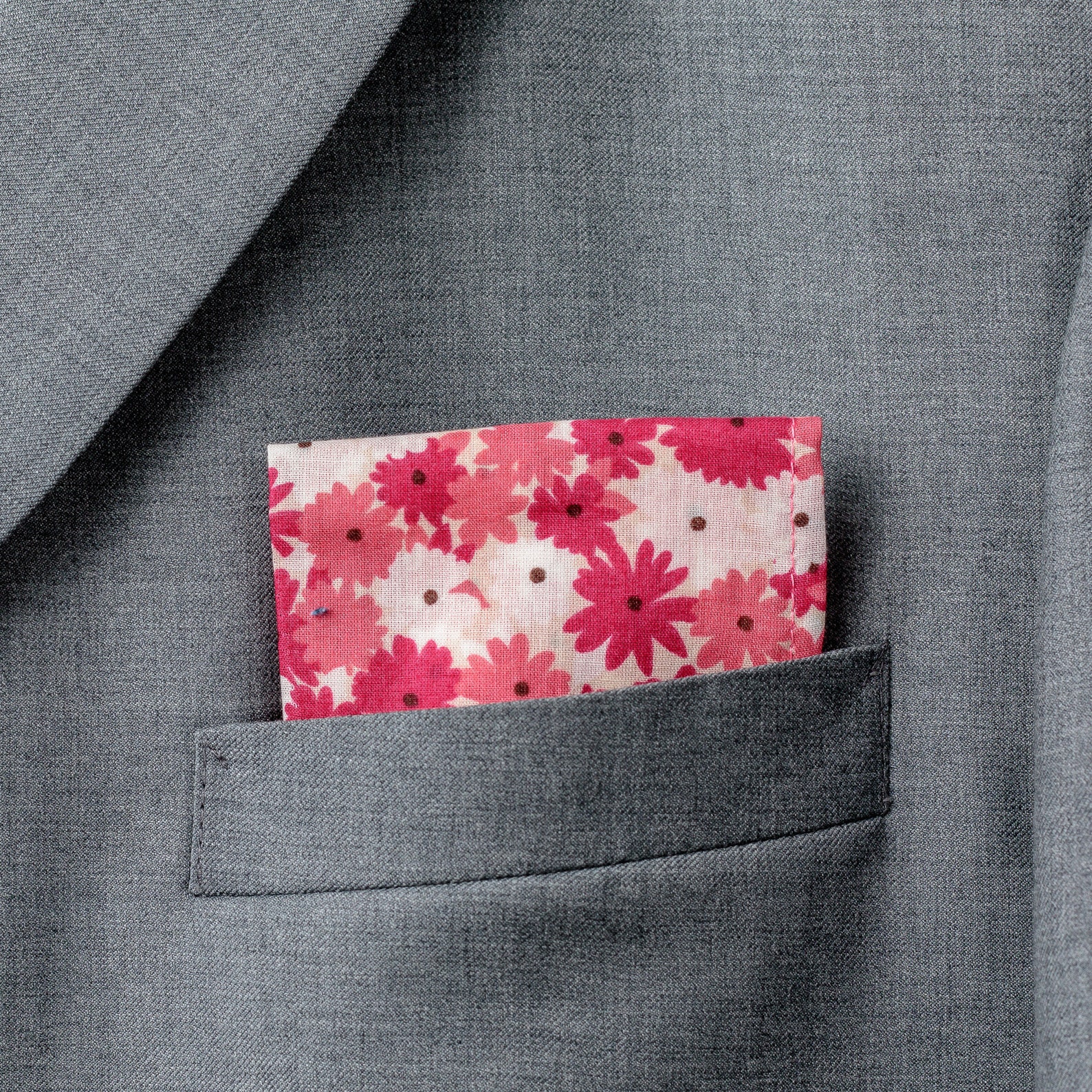 Pocket Square: Pink Floral Print Cotton Pocket Square Fun | Etsy