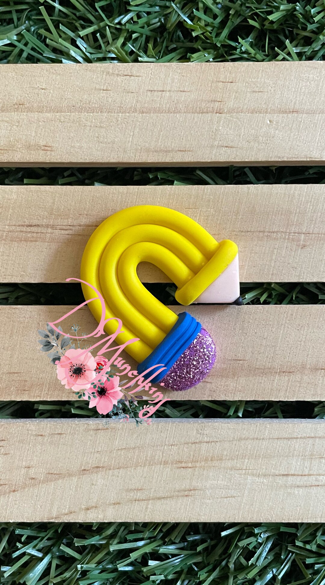 Rainbow Pencil Clay Hair Bow Clay Bow Clay Bow Center Etsy