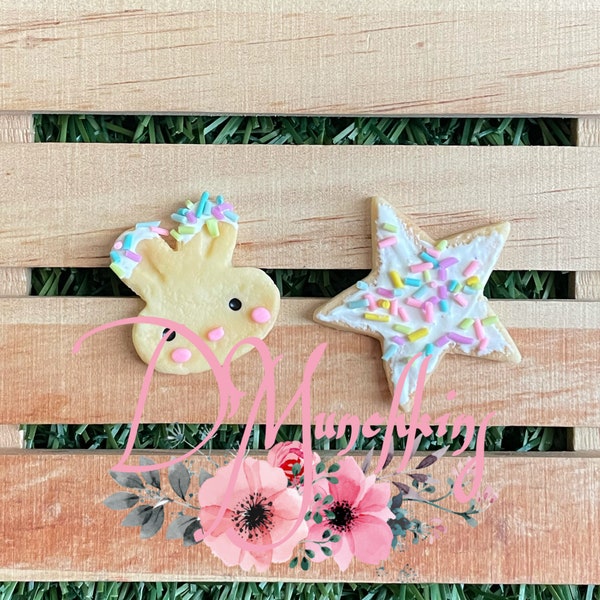 Easter clay, bunny clay, star clay, cookie clay, hair bow clay, bow clay, bow center piece, bow embellishment, flat back clay