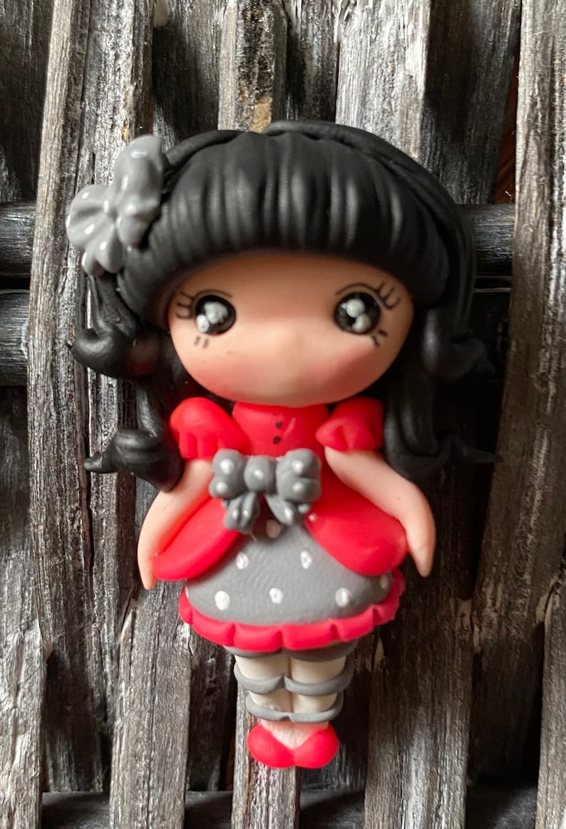 bow center piece Winter clay dolls bow embellishment bow clays flat back clay