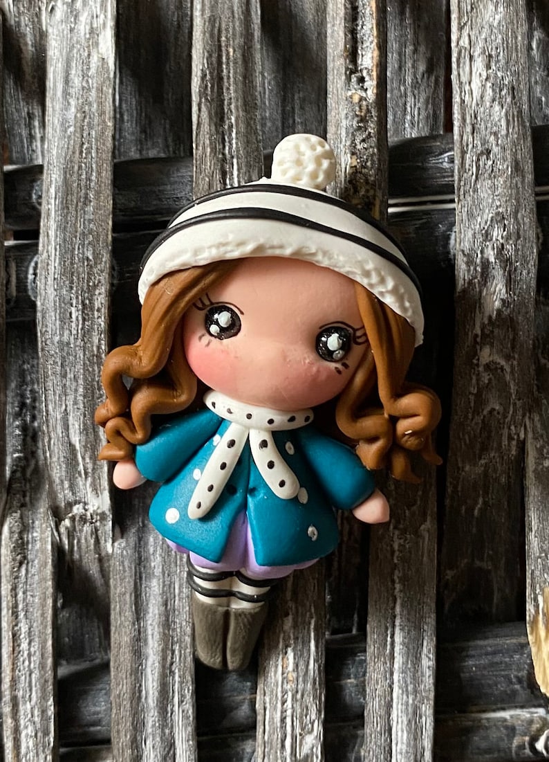bow center piece Winter clay dolls bow embellishment bow clays flat back clay