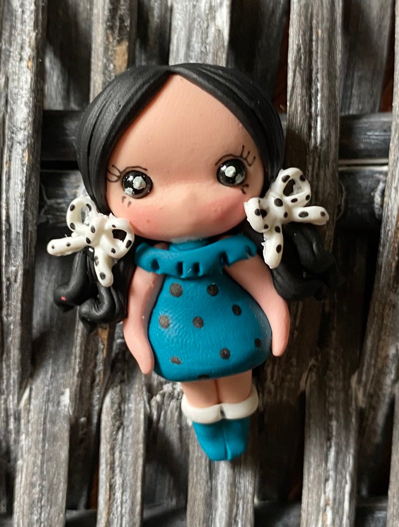 bow center piece Winter clay dolls bow embellishment bow clays flat back clay