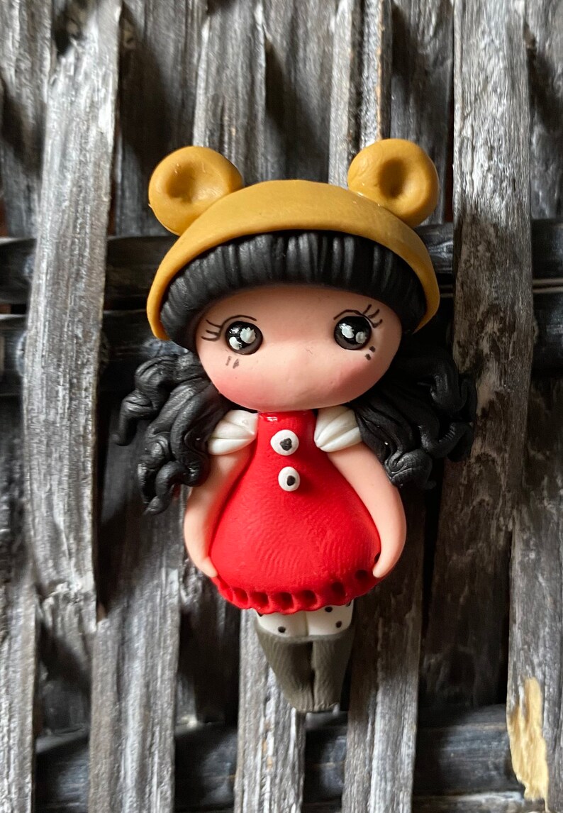 bow center piece Winter clay dolls bow embellishment bow clays flat back clay