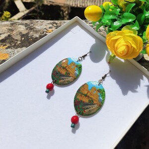 Granfonte earrings, fountain of the 24 cannoli, Leonforte Enna, Sicilian jewelry, Sicilian souvenirs, Sicilian Baroque, 17th-century nymphaeum
