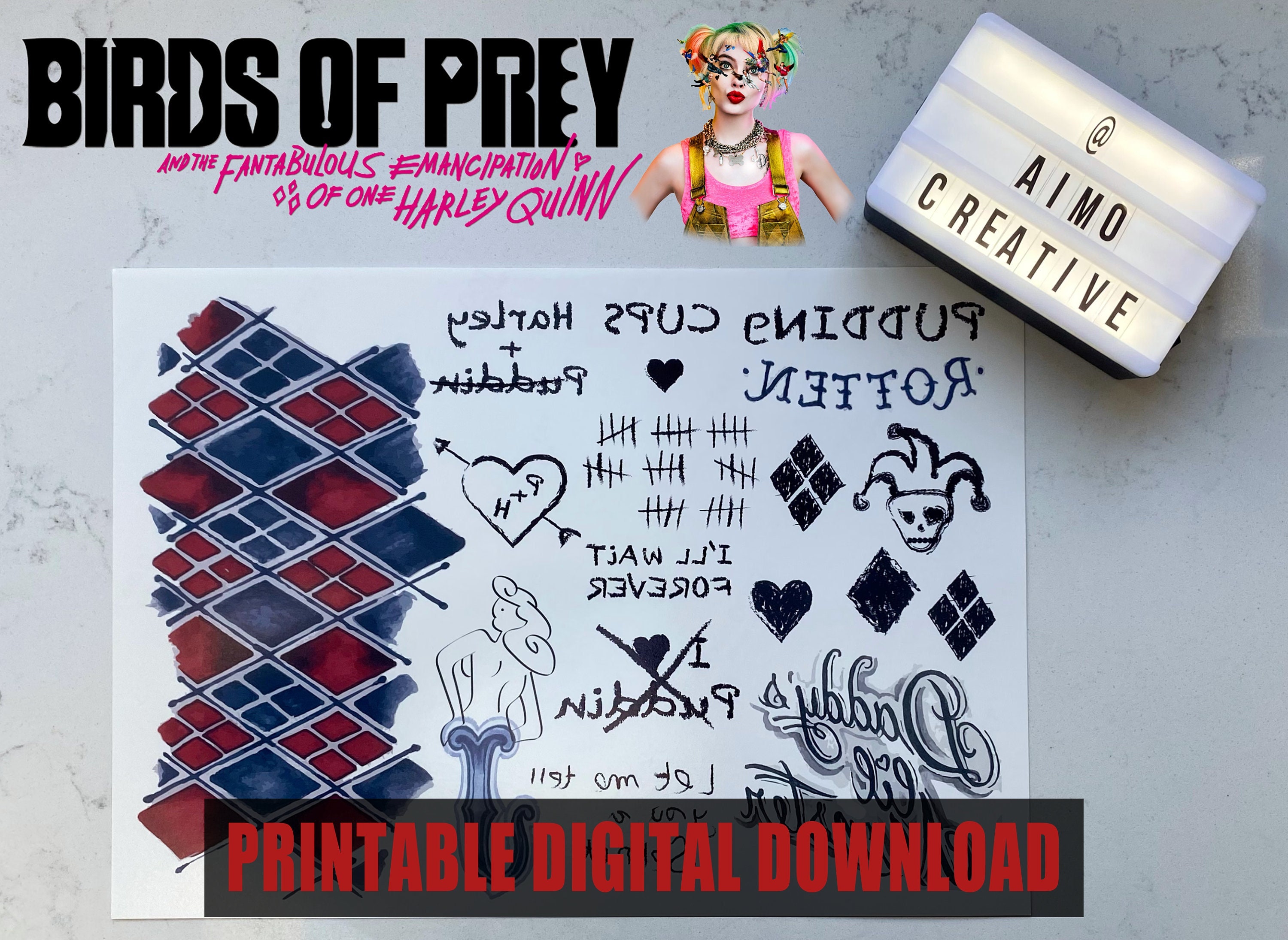 Printable Screen Accurate HQ Tattoos Birds of Prey PDF - Etsy