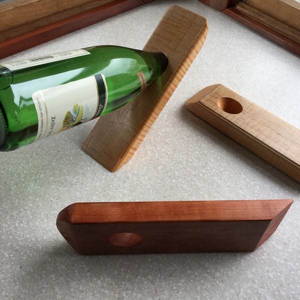 Wine Bottle Holder, Floating Wooden Wine Holder, Self Balancing Wine Bottle Holder, Wine Rack, Christmas Gift, Wine Lovers