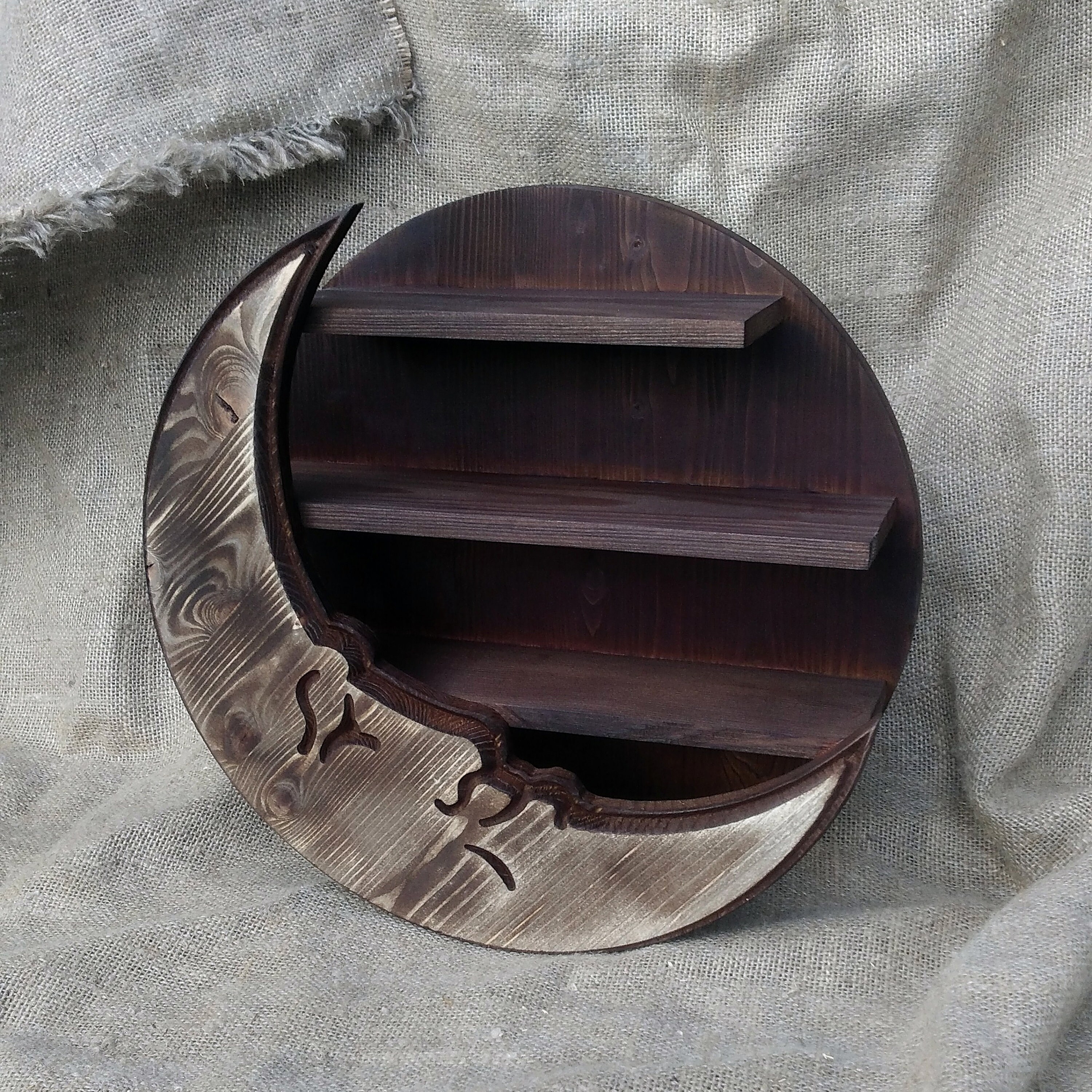 Moon shelf Crescent moon shelf Crystal shelf Oil shelf Etsy