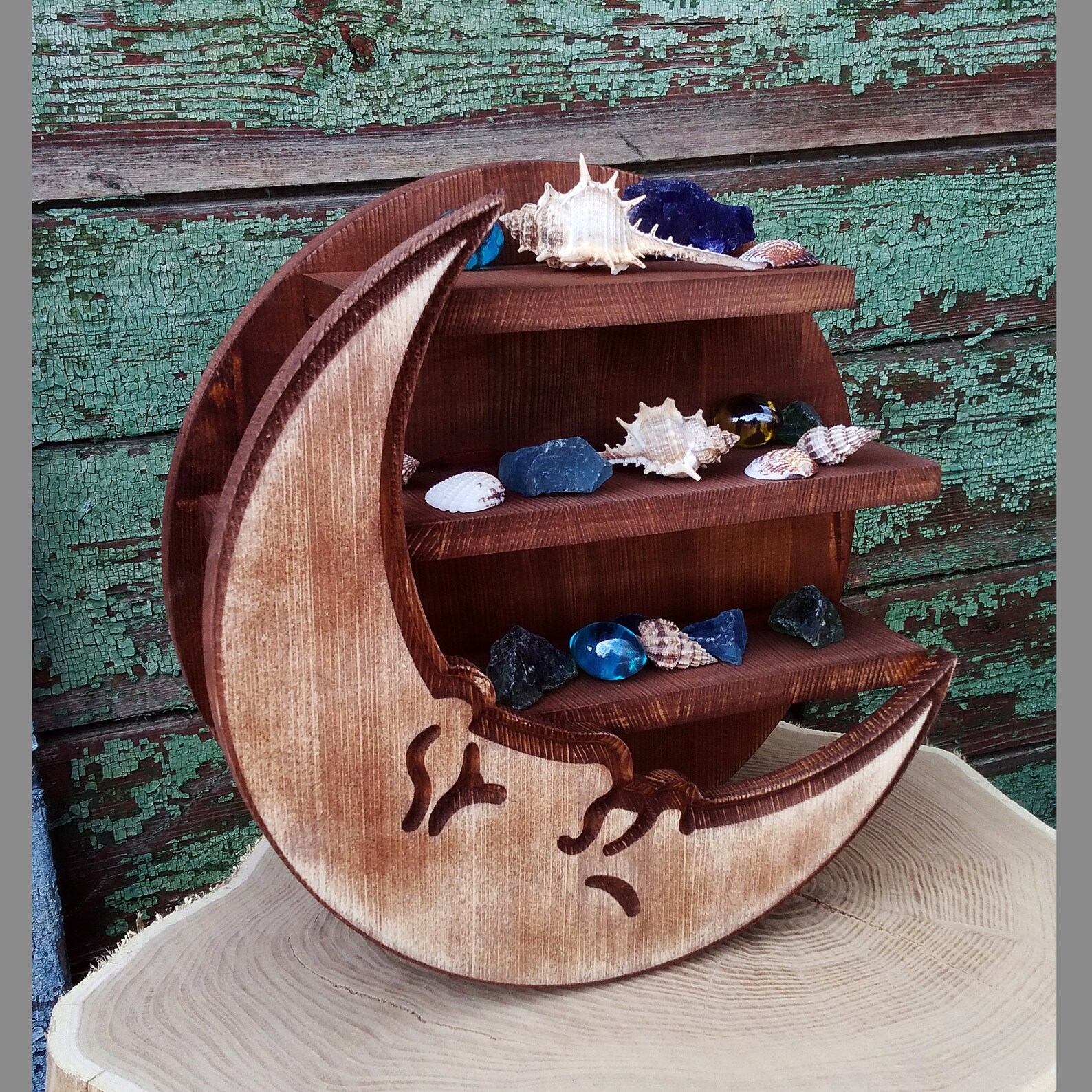 Moon Shelf Crescent Moon Shelf Crystal Shelf Oil Shelf Etsy