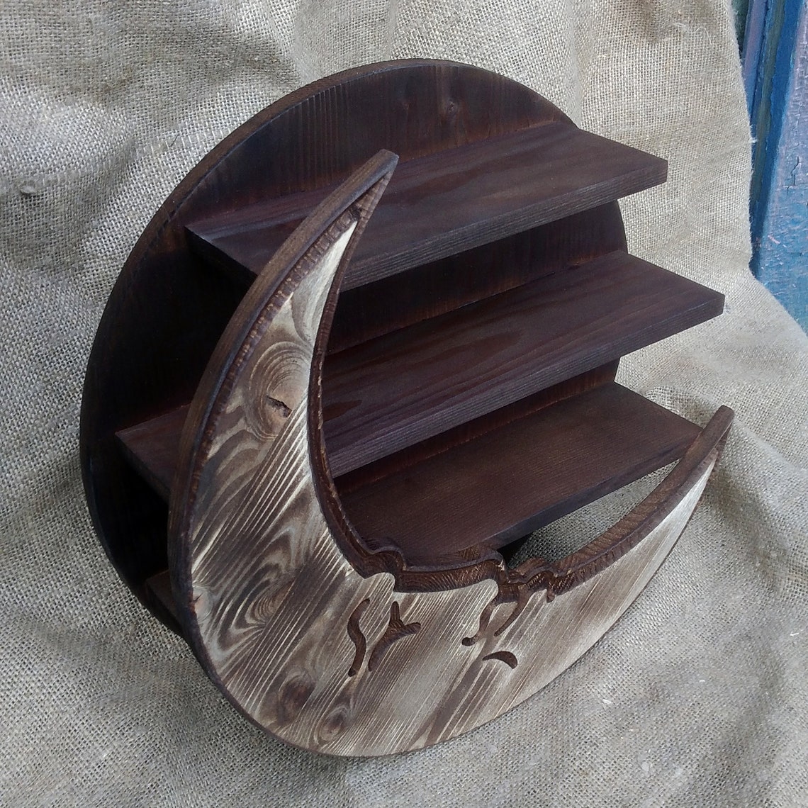 Moon shelf Crescent moon shelf Crystal shelf Oil shelf Etsy