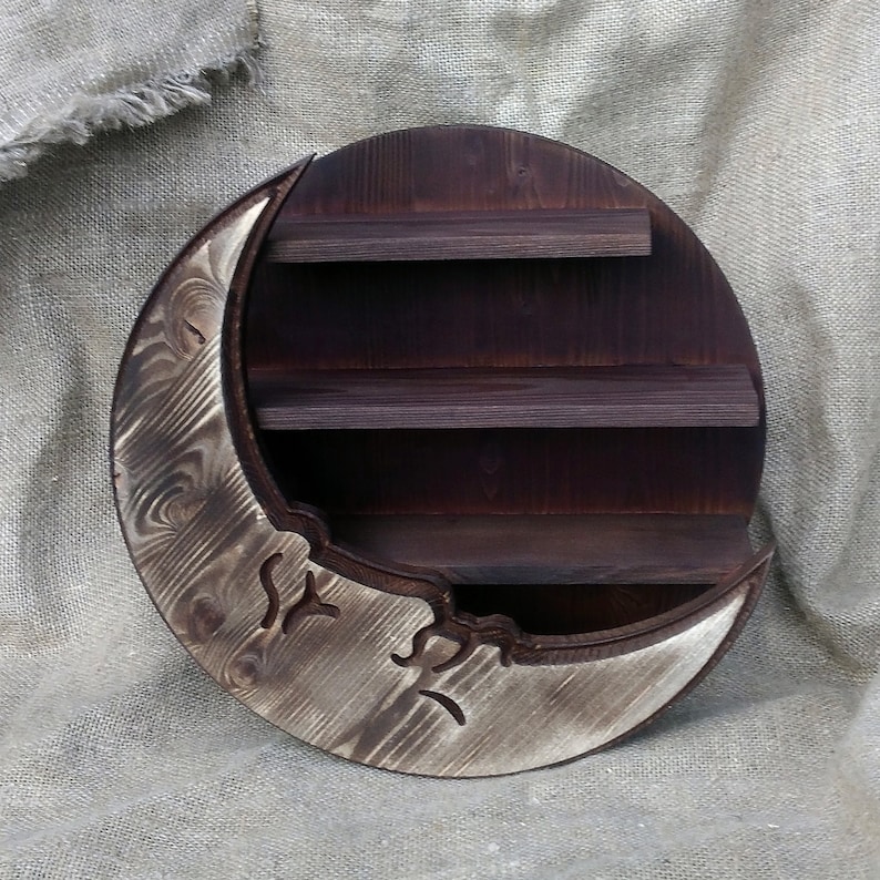 Moon shelf Crescent moon shelf Crystal shelf Oil shelf Etsy