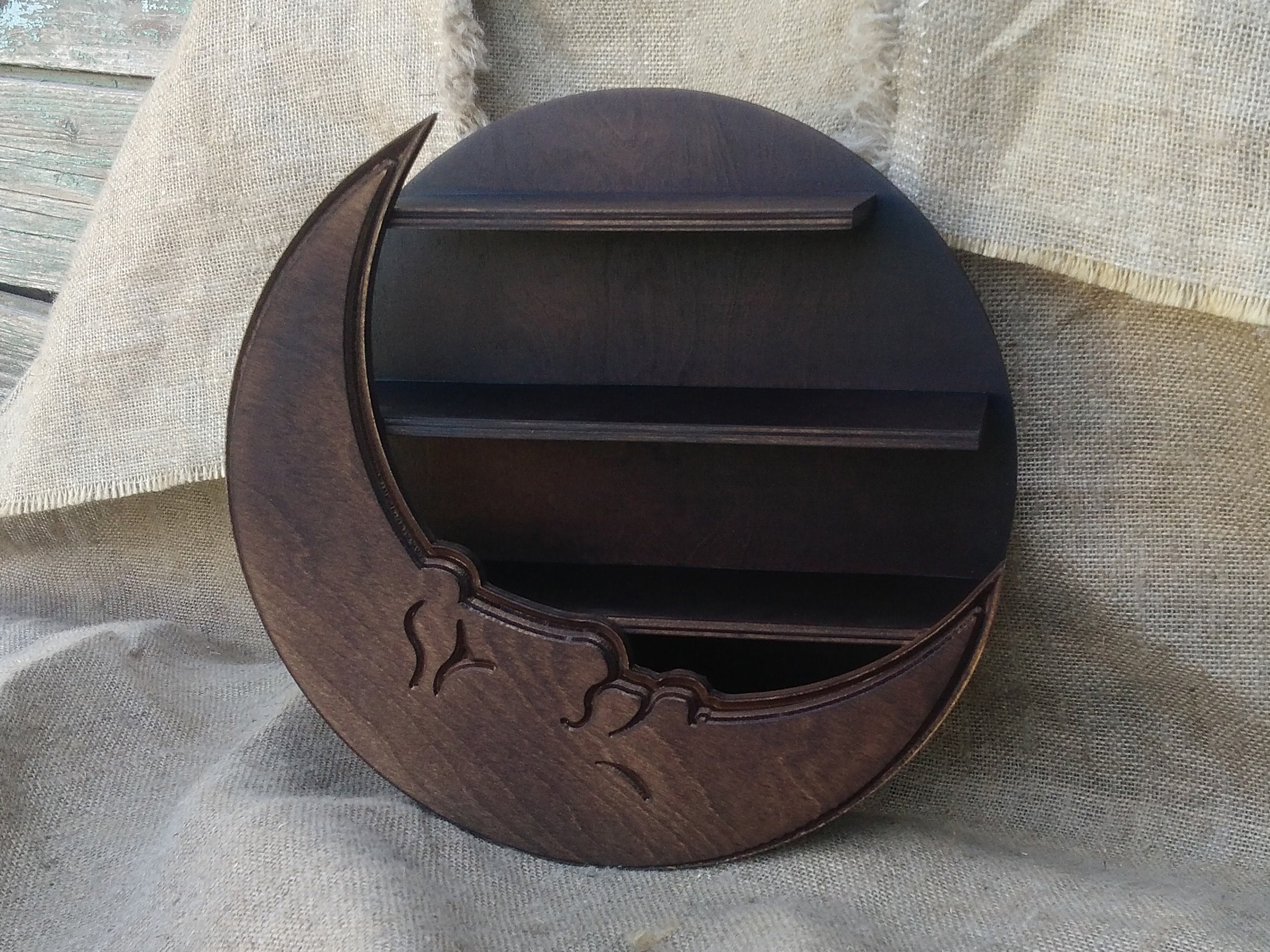 Moon shelf Crescent moon shelf Crystal shelf Oil shelf Etsy