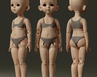 Gloria - Muñeca BJD impresa en formato STL de 30 cm con detalles realistas y articulación completa.