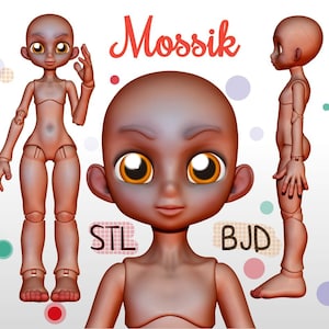 Mossik - STL 3D Kit Printed Ball Jointed Doll Base - PLA filament /SLA Resin Compatible files