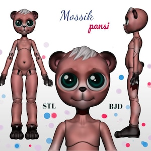 Mossik Pansi - STL 3D Kit Printed Ball Jointed Doll Base - PLA filament /SLA Resin Compatible files