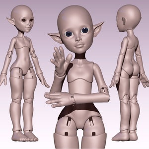 Stacy - STL 3D Kit Printed Ball Jointed Doll Base - PLA filament /SLA Resin Compatible files