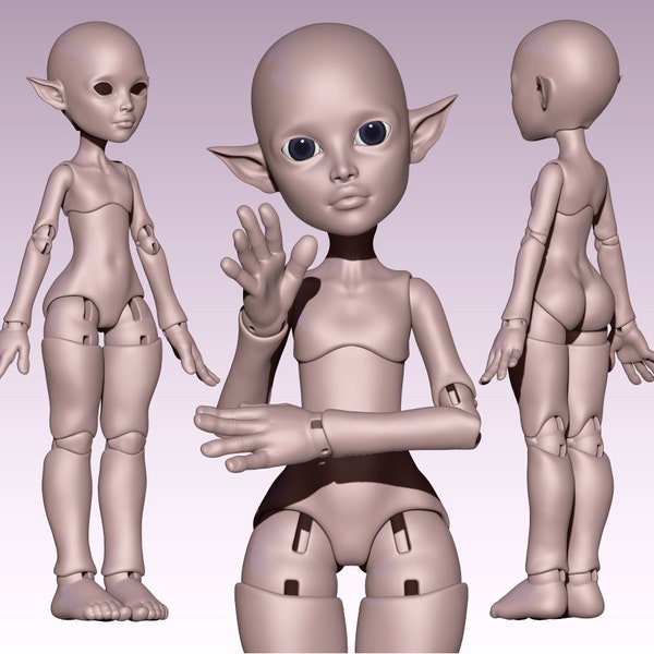 Stacy - Kit STL 3D Base de muñeca articulada con bola impresa - Archivos compatibles con filamento PLA /resina SLA