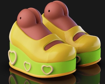 STL 3D Model Doll Shoes for BJD – Platform Heels, Sneakers, Loafers, Boots | 3D Printing Shoes | Doll Accessories STL File