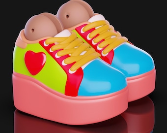 STL 3D Model Doll Shoes for BJD – Platform Heels, Sneakers, Loafers, Boots | 3D Printing Shoes | Doll Accessories STL File