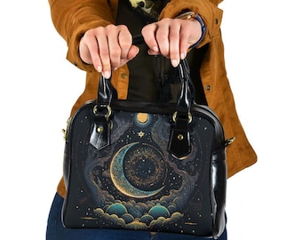 Sac à main à bandoulière Lune céleste, cadeaux de fête des mères pour elle Sacs à bandoulière en cuir végétalien