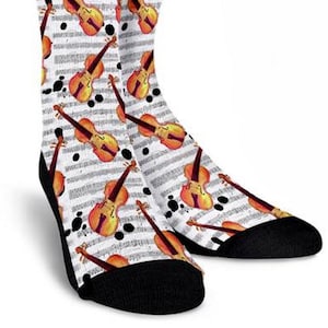 Violin Printed Socks  Men  Women Music lover Gifts  Unique Kids Sister Clothing Personalized