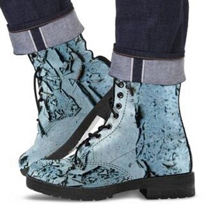 Combat Boots Unique Design, Abstract, Men&#39;s Leather Boots, Mens Boots, Vegan Leather, Custom Leather, Made to Order, Gift for Him, L