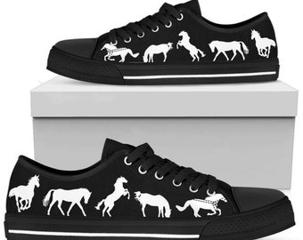 Lucky Horse  Custom Womens Sneakers Fashion Charm  High Quality Personalized Gifts Pet Lovers Customised Flat Shoes  Designer