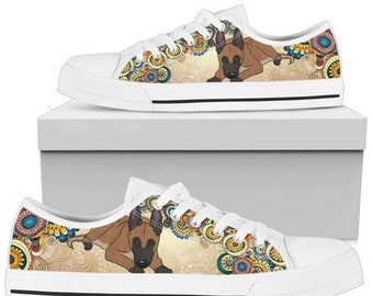 Belgischer Schäferhund Hundeschuhe, personalisiertes Geschenk für Hundeliebhaber, Turnschuh-Geschenk für sie, Sportfan Schnürsenkel Mode athletischer Low-Top-Converse-Schuh