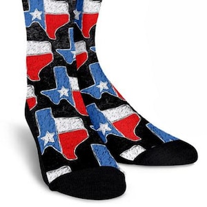 Texas Socks Womens Personalized Gifts Men Dad Crew Custom Printed Cool Novelty Funny Clothing Hosiery