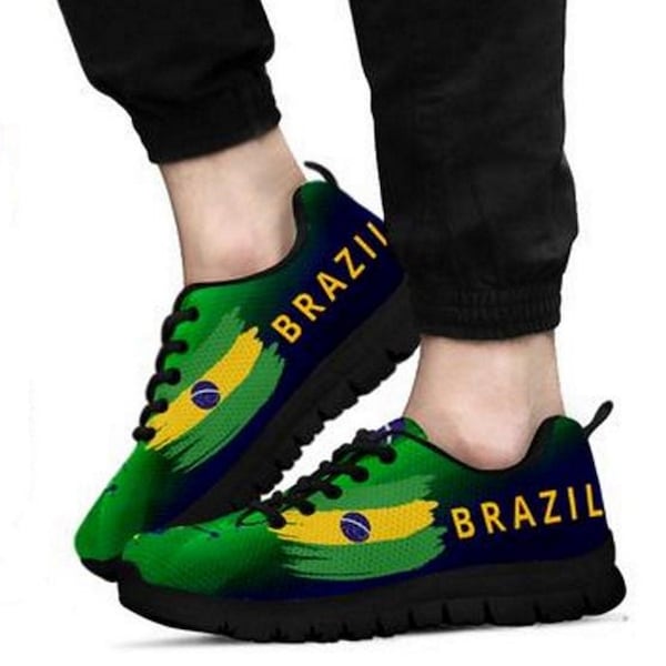 Brazil World Cup Soccer Sneakers for Men and Women-Brazilian Designer Shoe, Perfect Gift for Sports Lover, Soccer Lover, Brazil Soccer