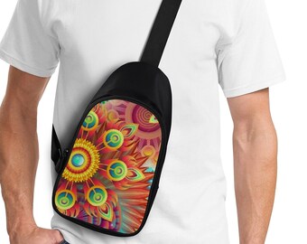 Mandala Art fanny  Chest Bag, Mini Crossbody Custom Travel Bag Gifts for idea Cute Weekender Bag